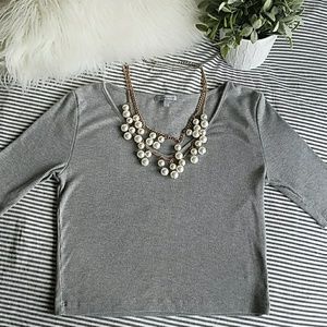 Grey Ribbed Crop Top